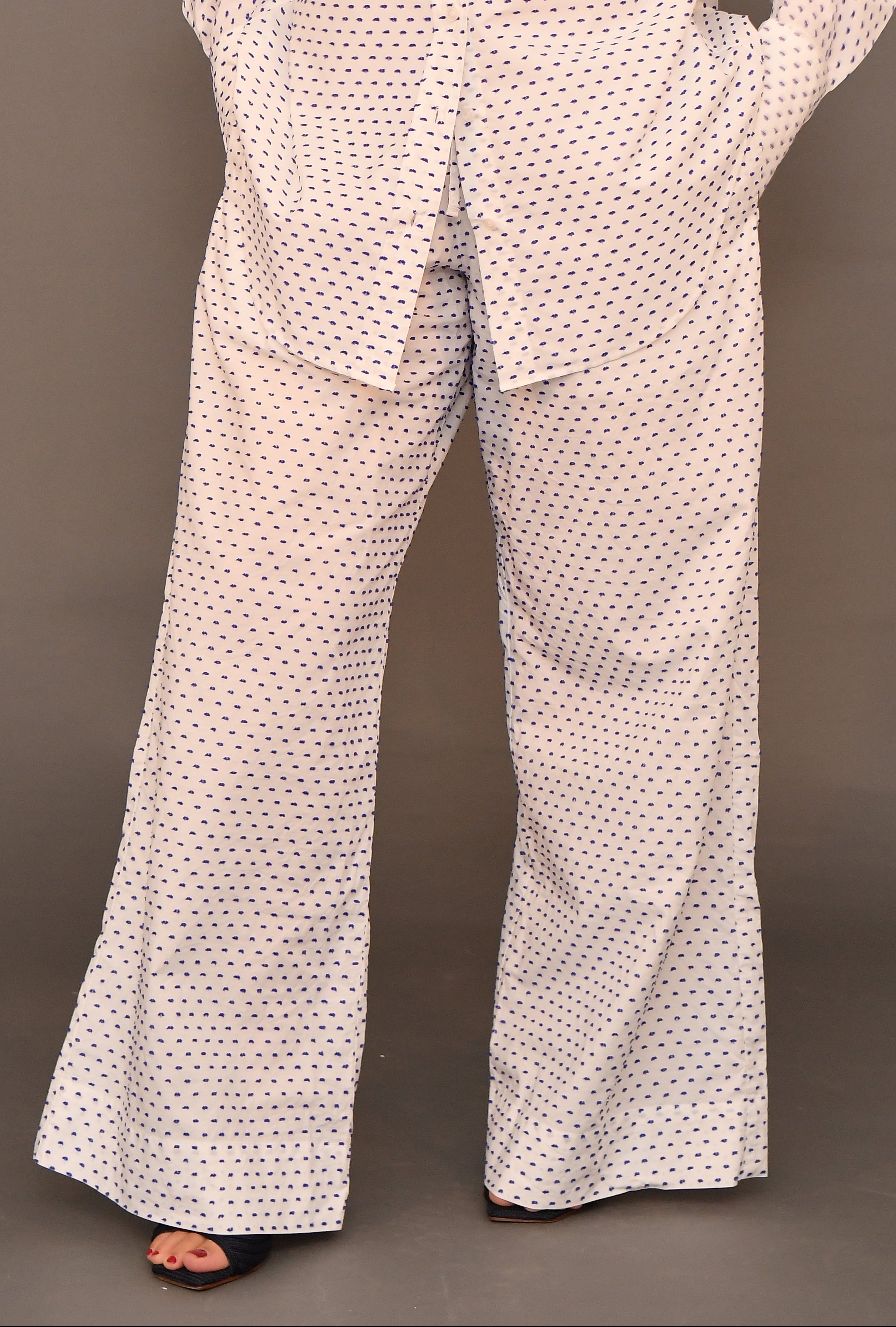 Set No.01 - White & blue polka dot Poplin