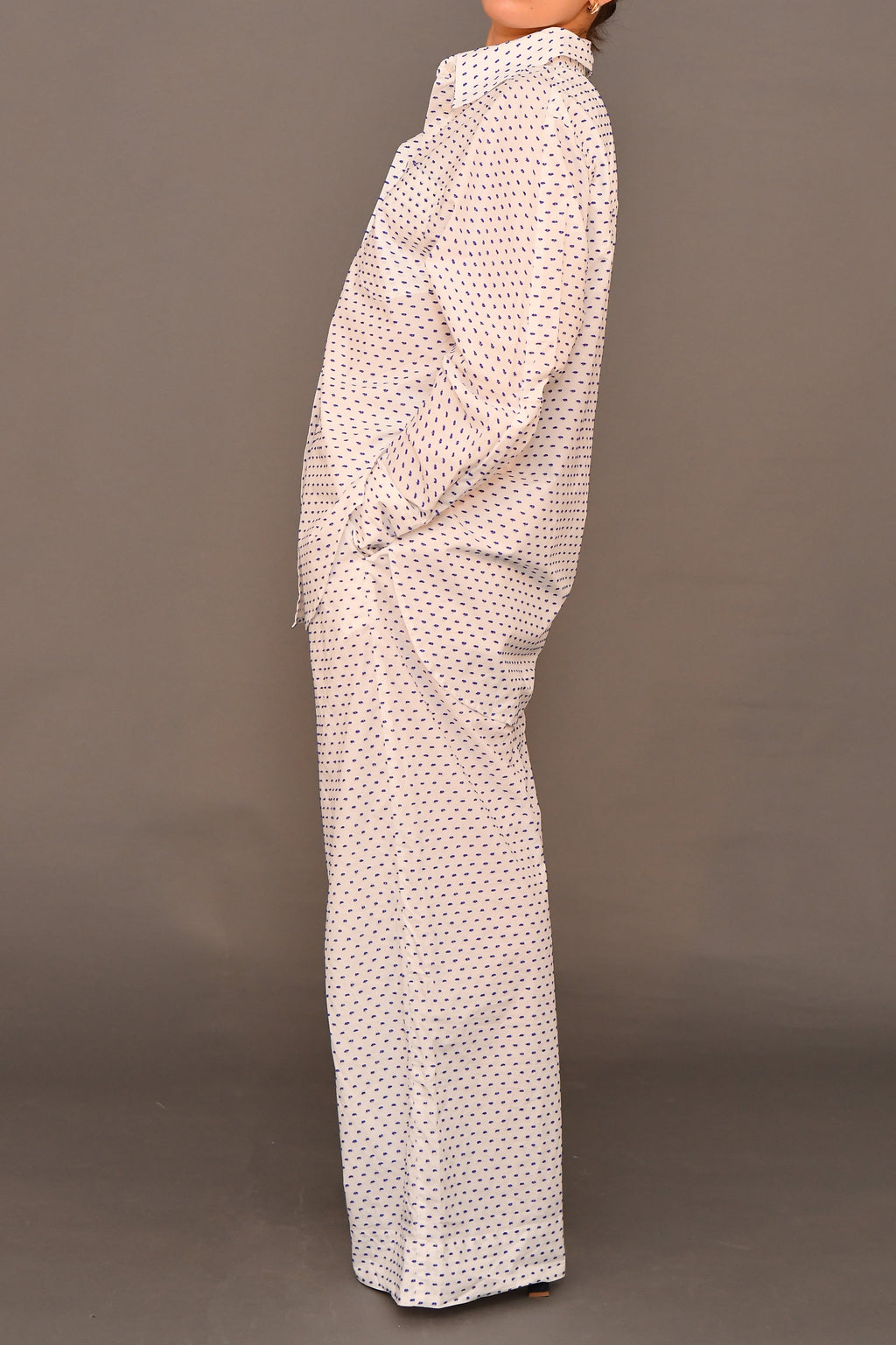 Set No.01 - White & blue polka dot Poplin