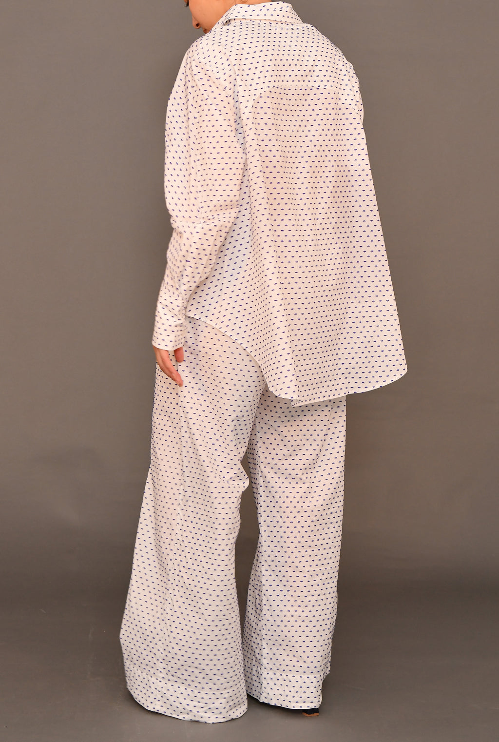 Set No.01 - White & blue polka dot Poplin